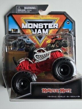 Monster Jam Monster Mutt Kids Toy Truck - Red and White *Ears Down*